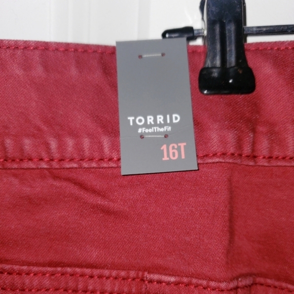 Torrid Red Flare Jeans - Picture 4 of 14